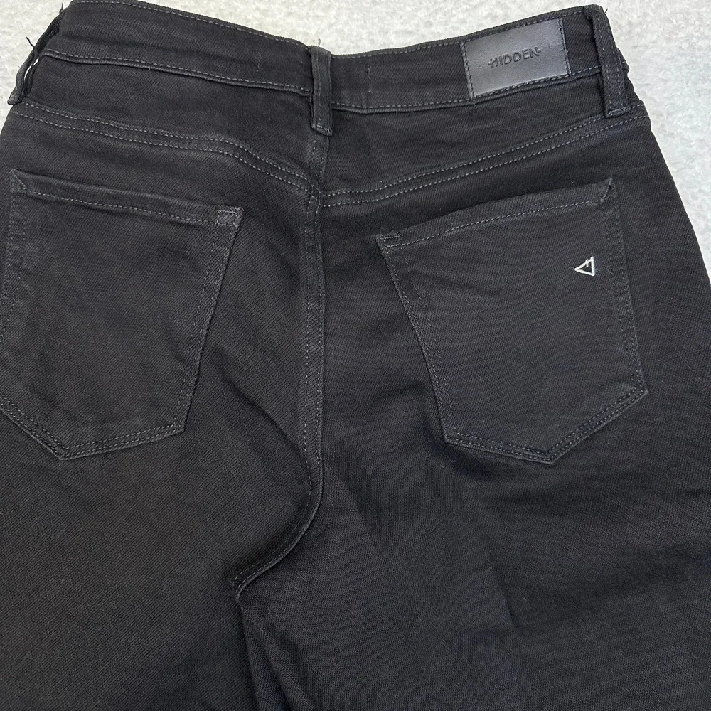 Hidden High Rise‎ Straight Ankle Raw Hem Black Jeans Women's 27